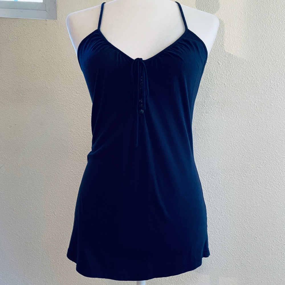 Gap Navy Blue Button-front Racerback Tank